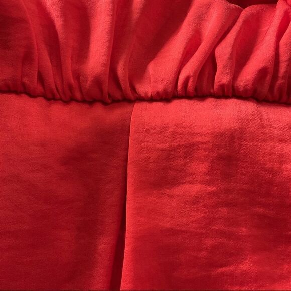 Rebecca Taylor Red Orange Pleated Sleeveless Fit and Flare Dress 2 - Picture 5 of 7